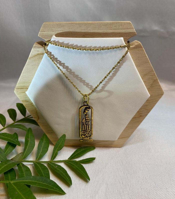 Kupfer-Halskette „Pharaonische Eleganz“ mit Hieroglyphen-Anhänger